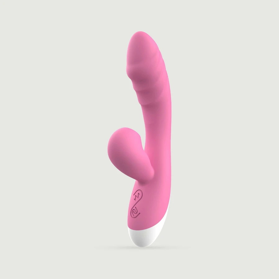 Tabitha Curved Silicone Rabbit Vibrator With Clitoral Suction - Pink
