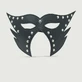 Leren open oogmasker met studs - Zwart