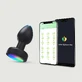 Luna App Controlled Silicone LED Lighting Vibrating Butt Plug - Schwarz