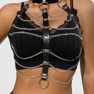 Arnés Punk Todo Partido Tendencia Collar Cinturón Rendimiento Joyería Collar - Talla única