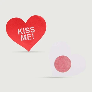 Red Heart Shaped Nipple Cover - Red