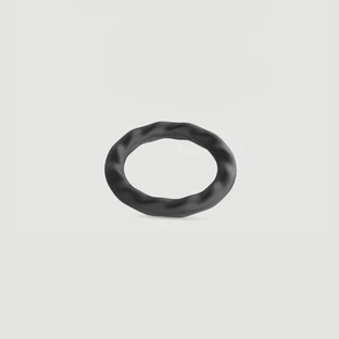 Grand anneau à bite en silicone - Noir
