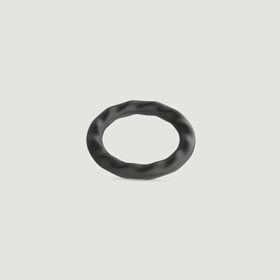 Grand anneau à bite en silicone - Noir