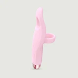 Kietelmevinger vibrator met siliconen huls - Roze