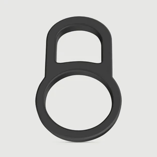 Double Erector Locking Soft Silicone Cock Ring - Black