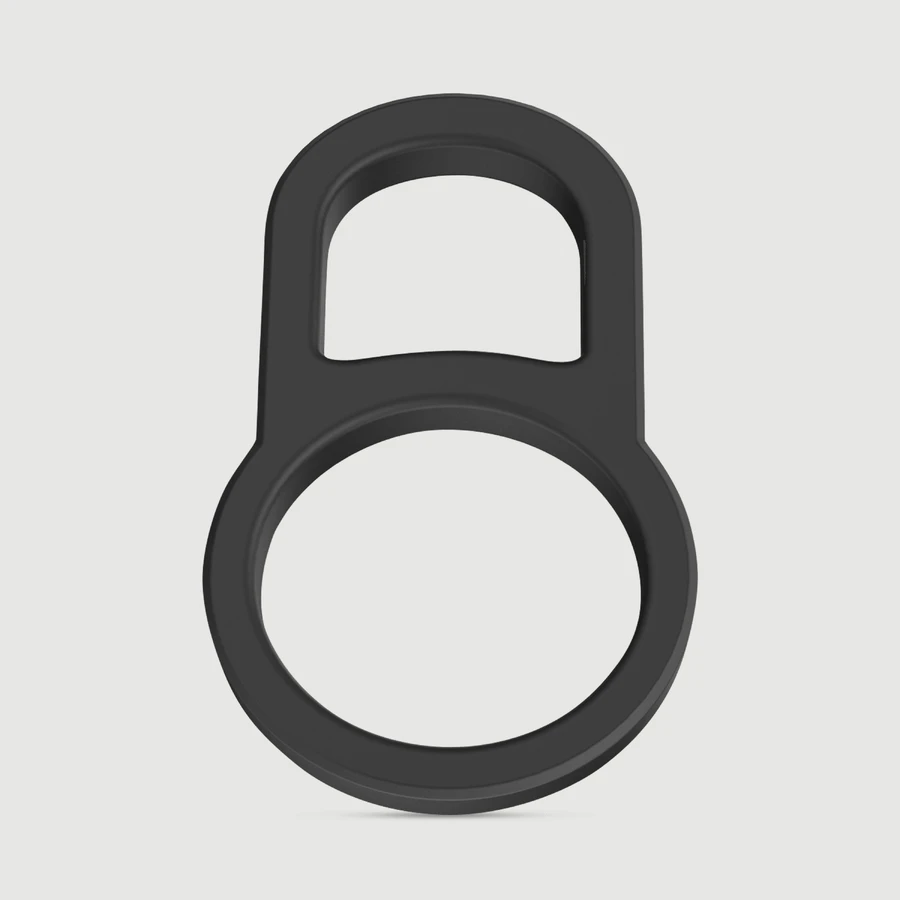Double Erector Locking Soft Silicone Cock Ring - Black