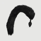 Long Tail Silikon Butt Plug - Schwarz