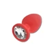 Anal Collection Plug Anal de Silicona con Joya Redonda - Rojo/Transparente