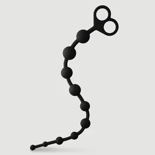 Anal Beginner's Slim Long Anal Beads - Black