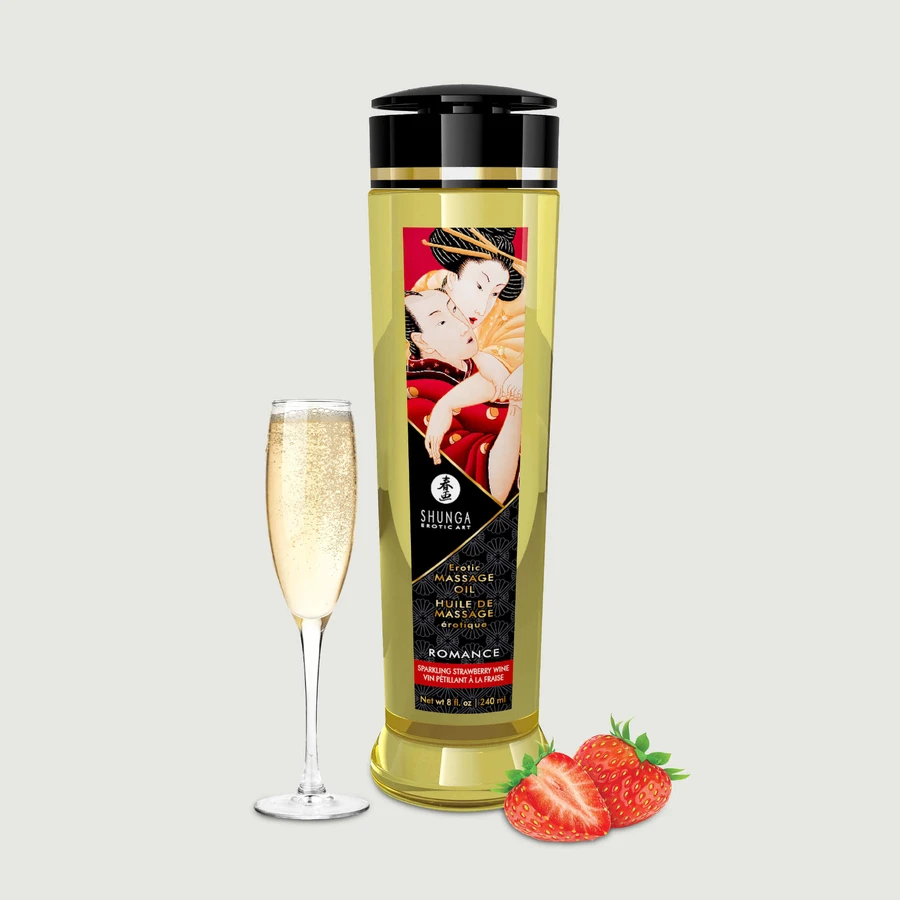 Erotic Massage Oil Romance Strawberry & Wine - 240 ml