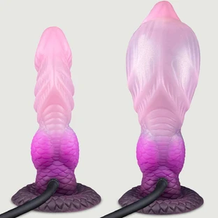 Gode gonflable Snake Skin Monster avec ventouse 21 x 4,2 cm - Rose
