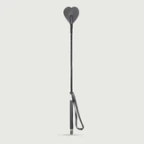Heart Tip Riding Crop With Faux Leather Handle 53,5 cm- Black