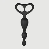 Perline anali per principianti in silicone con impugnatura - nero