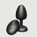 Geisha Remote Controlled Silicone Vibrating Infinite Butt Plug Medium - Black