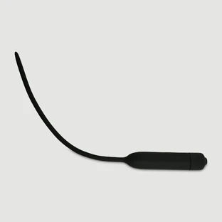 100 x 5,5 mm Silikon 10 Speed Vibrating Urethral Sound - Schwarz