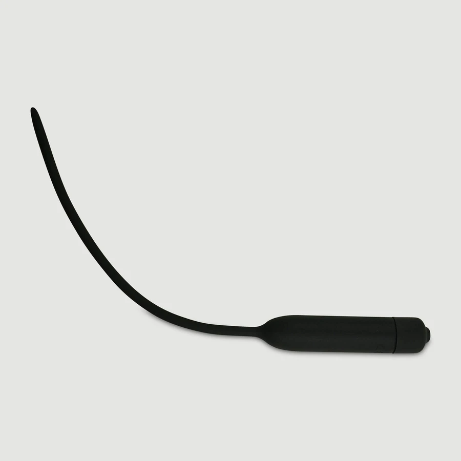 100 x 5,5 mm Silikon 10 Speed Vibrating Urethral Sound - Schwarz