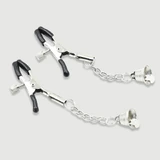 Nipple Clamps With Chain & Metal Bells - Silver