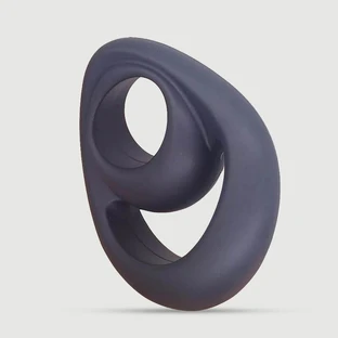 Flexible Smiley Liquid Silicone Cock Ring - Black
