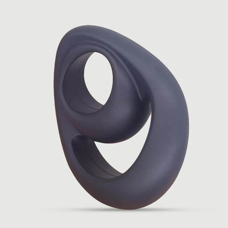 Flexible Smiley Liquid Silicone Cock Ring - Black