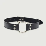 Leather Gag With Large O Ring - Black