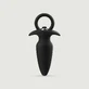 Classic Silicone Vibrating Butt Plug With Handle - Negro