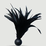 Small Feather Tickler With Round Base - Black
