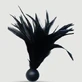 Small Feather Tickler With Round Base - Black