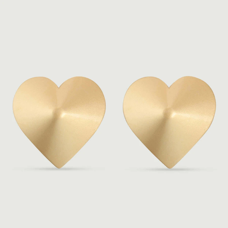 Sensual Heart Shaped Nipple Covers - Golden