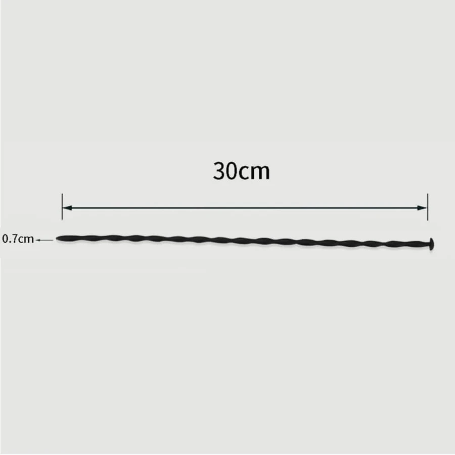 300 x 7 mm Silikon-Urethral-Schall - Schwarz
