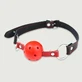 Breathable Silicone Ball Gag With Leather Strap - Red/Black