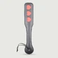 Domme Series Faux Leather Paddle With 3 Heart Cutouts - Black