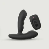 P-Stroker Vibrateur de prostate en silicone chauffant et vibrant télécommandé - Noir