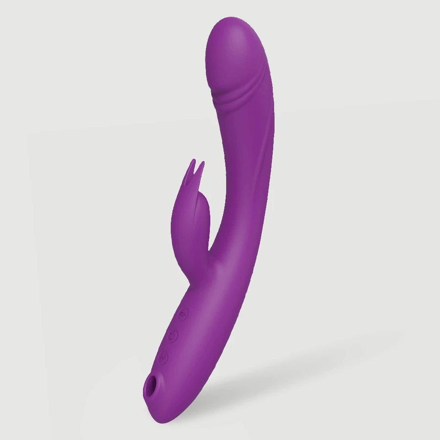 Zarah Vibrador Conejito Silicona Flexible con Succión Clitorial - Morado
