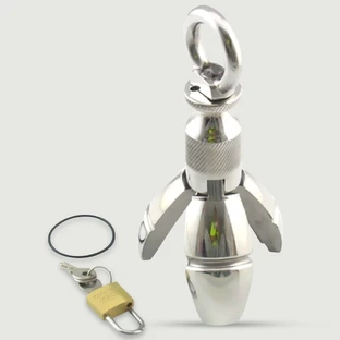Anal Chastity Ass Lock Butt Plug 11 x 6 cm - Plata