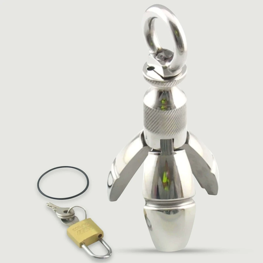 Anal Chastity Ass Lock Butt Plug 11 x 6 cm - Plata