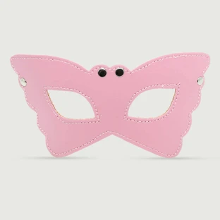 Schmetterlingsaugenmaske aus Leder - Rosa