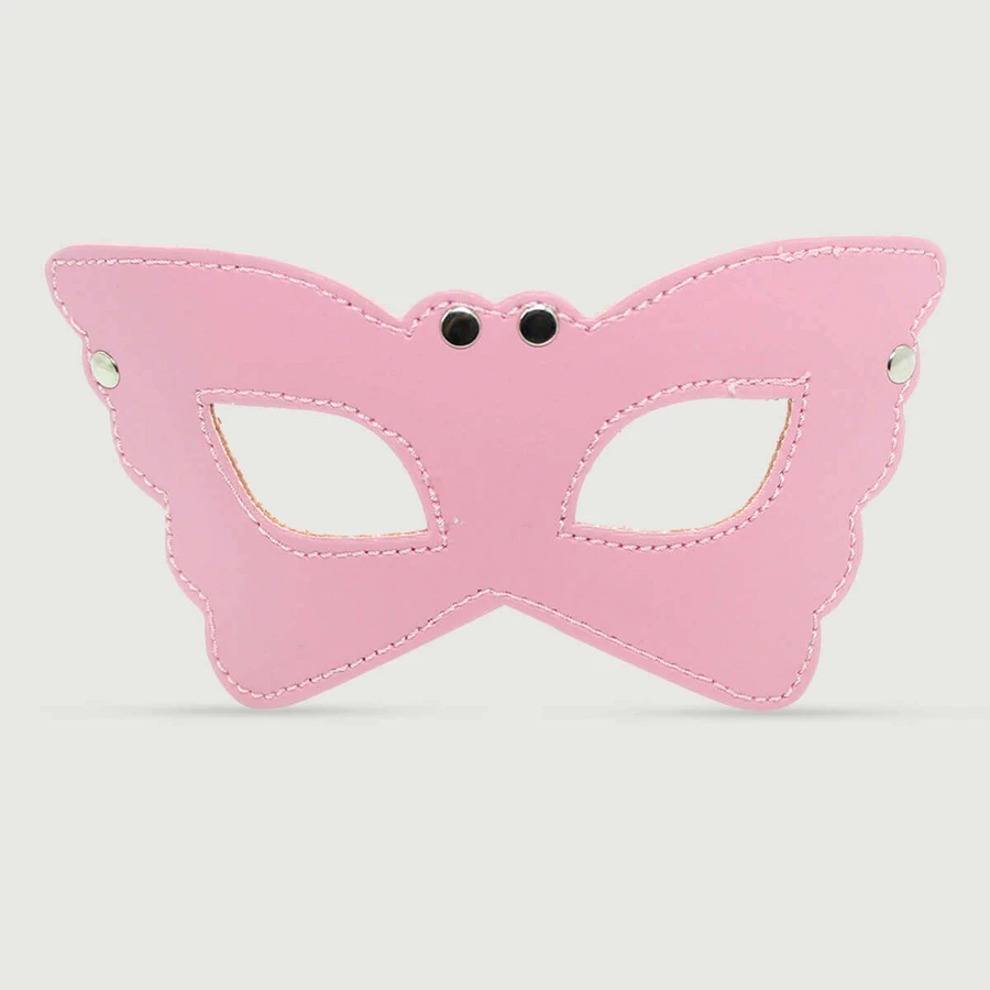 Schmetterlingsaugenmaske aus Leder - Rosa