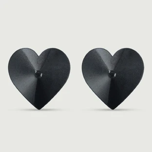 Sensual Heart Shaped Nipple Covers - Black