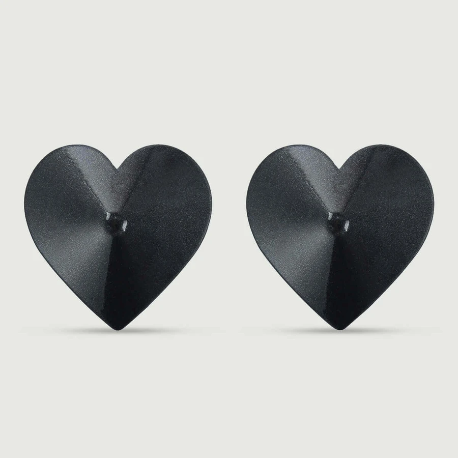 Sensual Heart Shaped Nipple Covers - Black