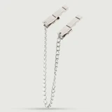Nippelklammern mit Metallkette - Silber