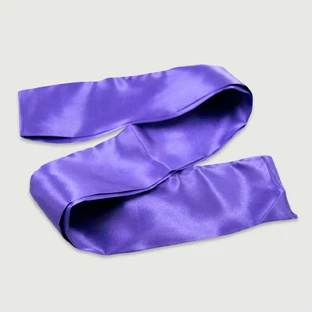 Corbata y venda de satén Bondage - Morado