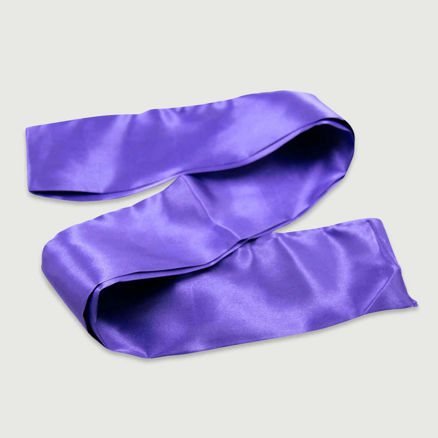 Corbata y venda de satén Bondage - Morado