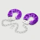Metal Handcuffs With Purple Furry Lining & Key - Purple/Silver
