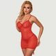 Sexy Mesh Strappy Lingerie Met Een Kant Omhoog Rug - Rood - Een Maat