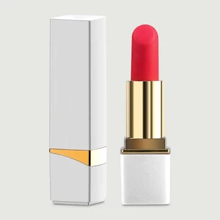 Mini vibromasseur rouge à lèvres discret - Blanc