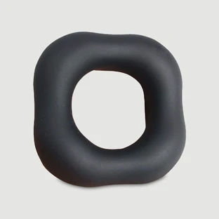 Anillo para el pene flexible de silicona líquida Donut cuadrado 45 mm - Negro