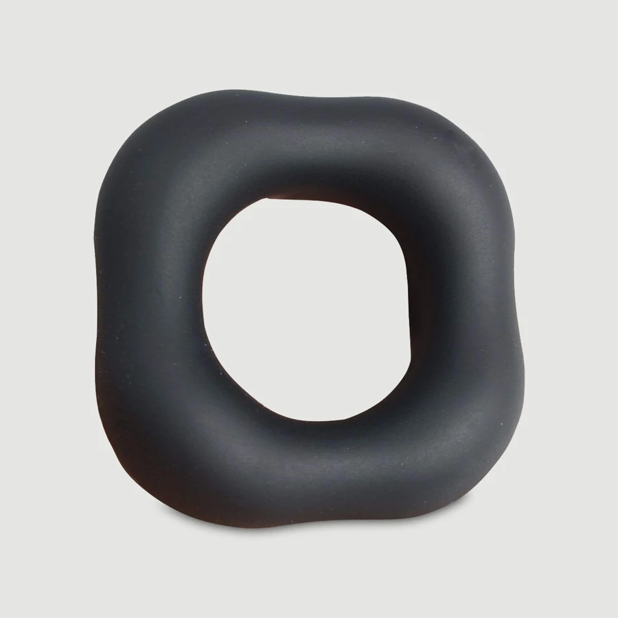 Anillo para el pene flexible de silicona líquida Donut cuadrado 45 mm - Negro