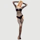 Enigma Kousenband Open Bodystocking - Zwart - Een Maat