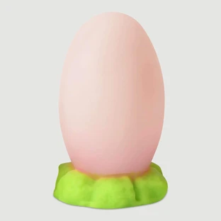 Huevo de Silicona Mediano con Ventosa 13 x 7 cm - Rosa