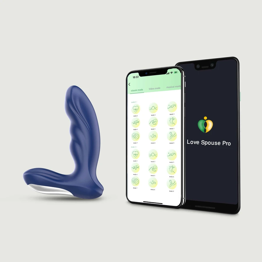 Eleganter Prostata-Massagevibrator für Männer auf Silikonbasis - blau